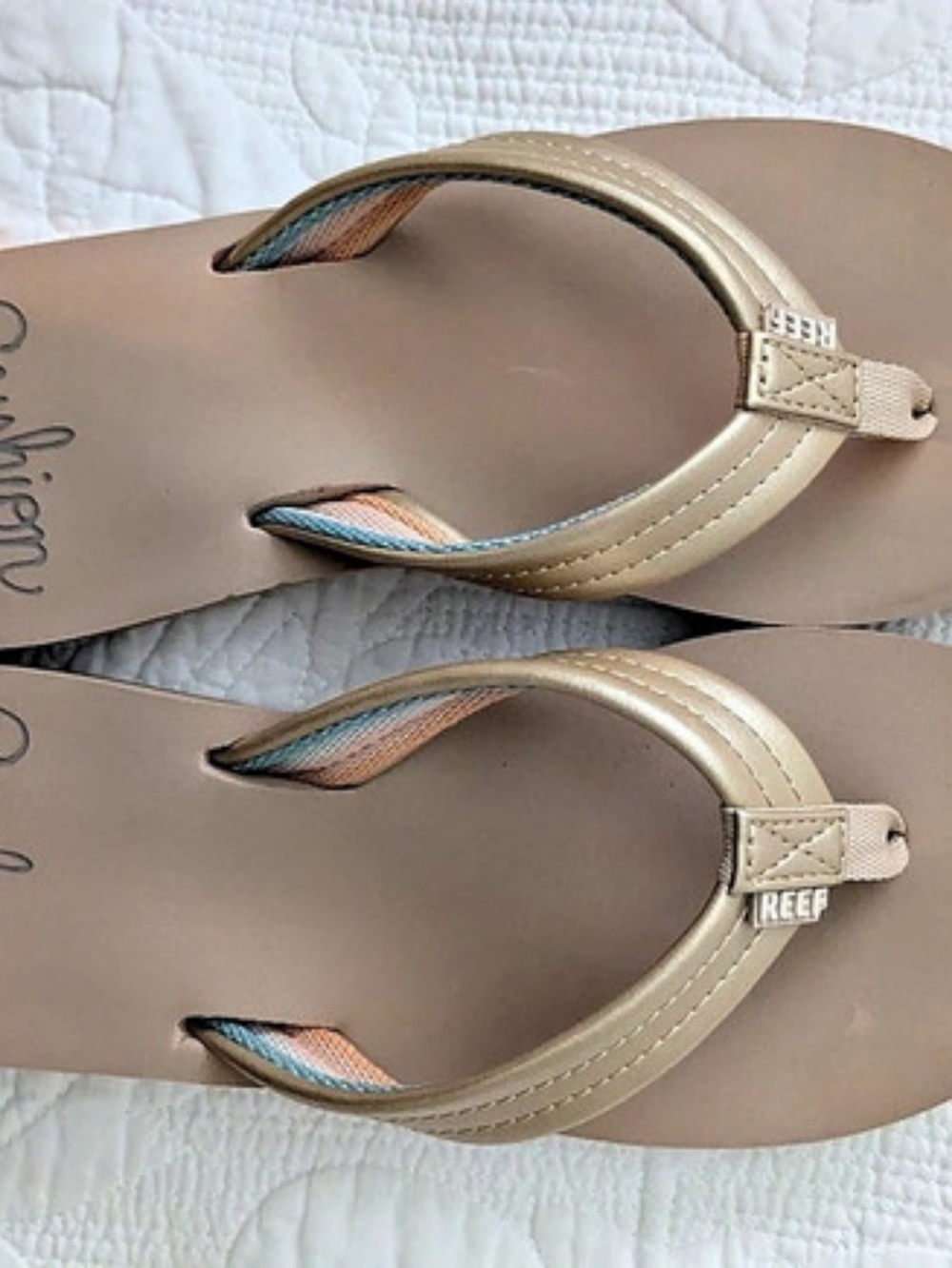 Reef Cushion Court Women's Flip-Flop Sandals Beige